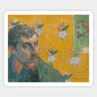 Self portrait with portrait of Bernard, 'Les Miserables' by Paul Gauguin Magnet